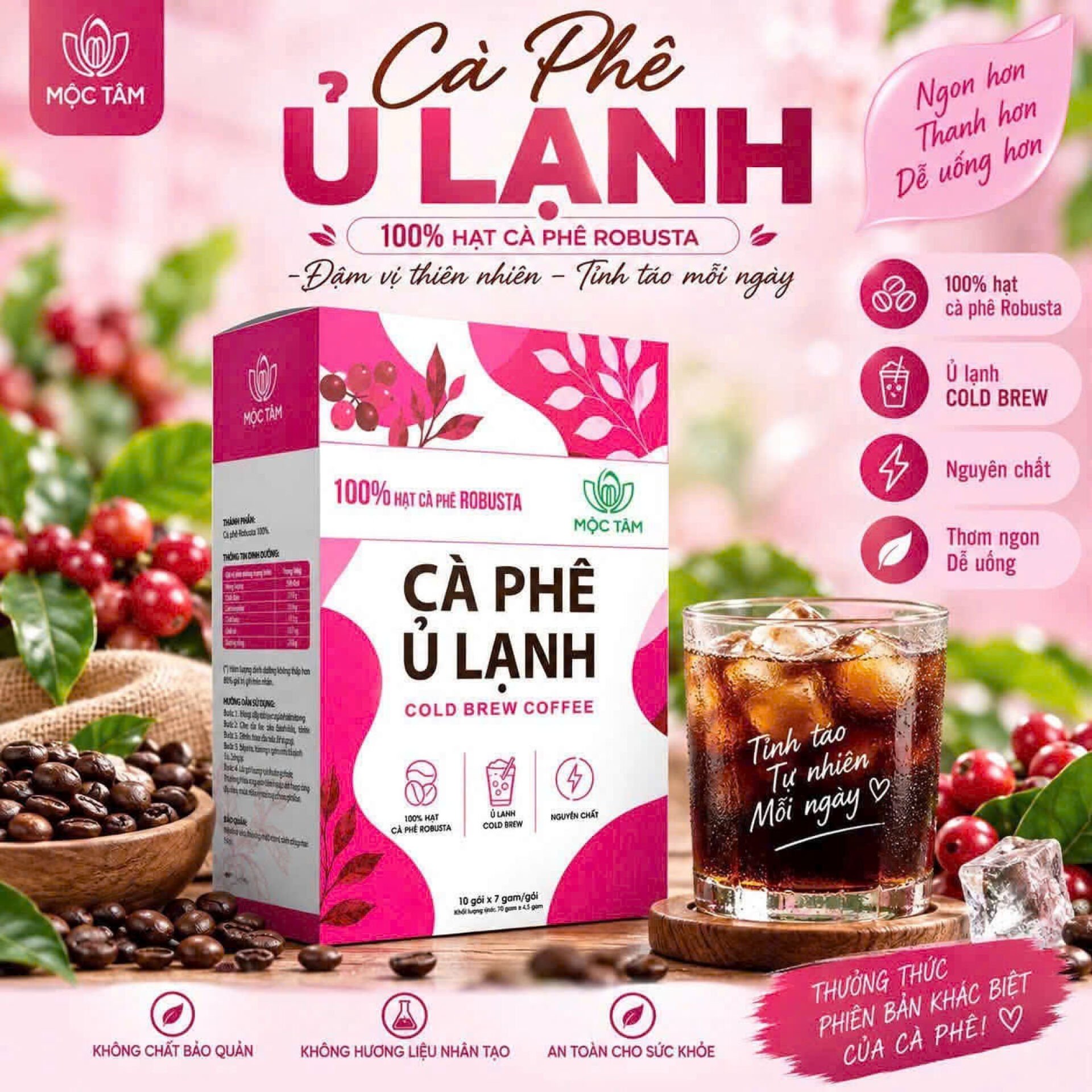Cà phê ủ lạnh Mộc Tâm hộp đứng